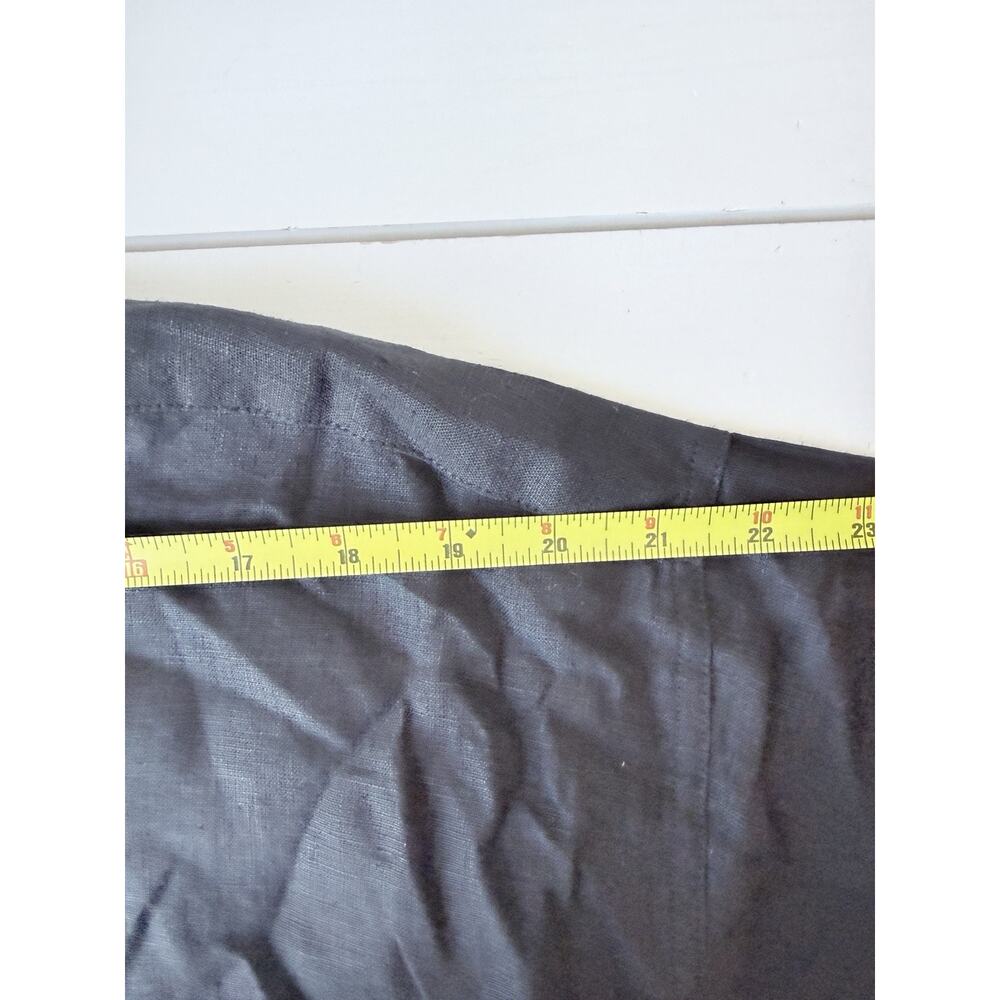 J Crew Shirt Dress Women's M Tall Black Irish Linen Button Front - Picture 5 of 7